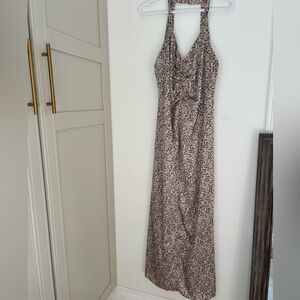 Satin Maxi dress with low back